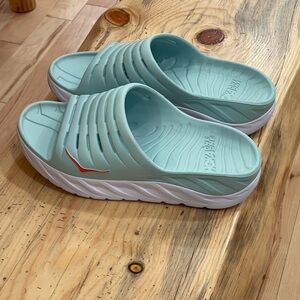 Hoka One One Ora Recovery Slides M 8 W 10 Eggshell Blu Sandal